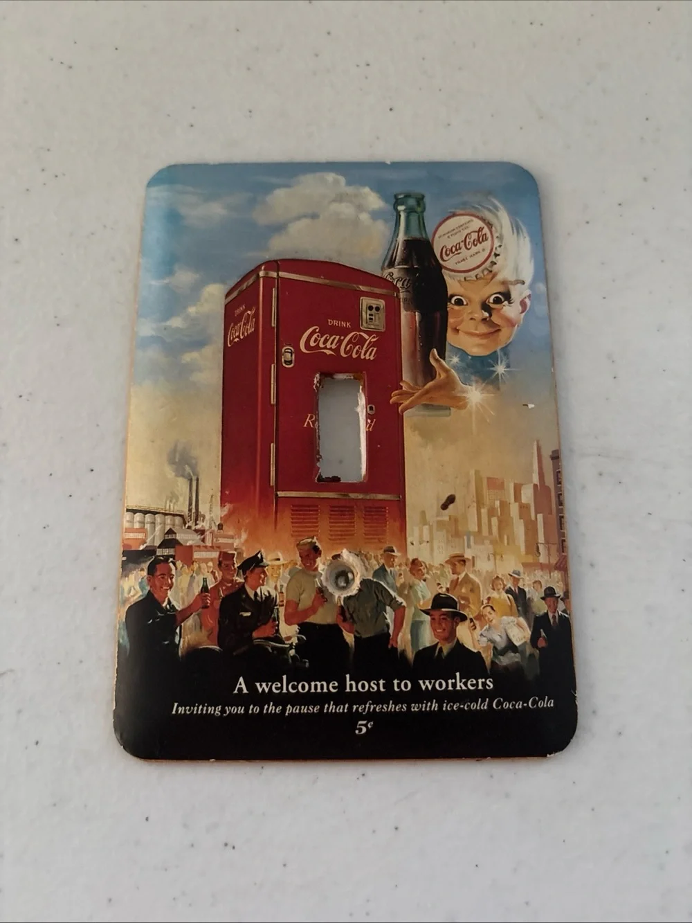 Coca Cola Red & Blue Retro Vending Machine Switch Plate